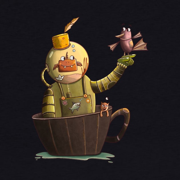 Robot in a Barrel by freedzart